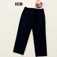 ICB アイシービー レディース　フロントタックパンツ　ネイビー　M オフィス