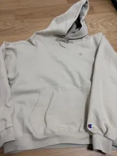 2000年代前半Champion チャンピオン パーカーXL 刺繍ロゴベージュ