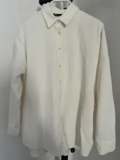 ZARA コーデュロイ長袖シャツ クリーム色 M オーバーサイズ