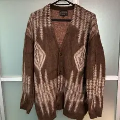 Pendleton ウール カーディガン L ブラウン 幾何学模様