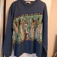 エジプト風刺繍の青いセーター値下げ♥️のサムネイル