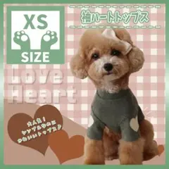 578 G XS 袖ハートトップス ロンT トップス 犬服 ドッグウェア