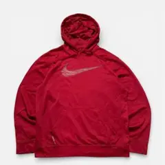 ぞ*ろ様 NIKE パーカー THERMA-FIT レッド スウォッシュロゴ ス