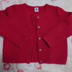 PETIT BATEAU 赤 カーディガン 4ans/104cm