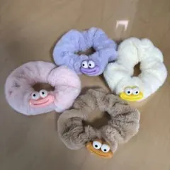 未使用　リップモンスター　シュシュ　ふわふわ フェイス 4個セット