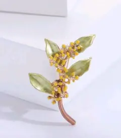 ミモザ風イエローフラワーブローチ春を感じる上品デザイン