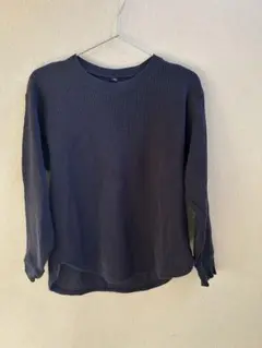 ユニクロ　ワッフル長Ｔ　Mサイズ 美品　紺色