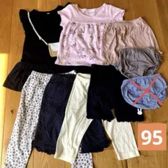女の子　95 夏服　ワンピース　チュニック　ズボン　見せパン　8点まとめ売り