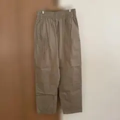 GU ベージュ ゴムウエスト ストレートパンツ M