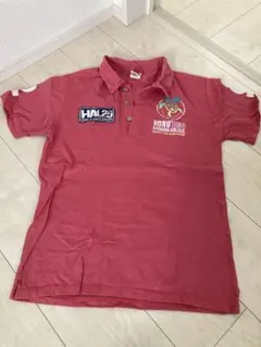 ホヌ、ゴルフ、半袖　ハワイアン、ポロシャツ、ピンク、ハワイ、襟付き