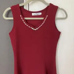 dazzy lounge 赤 ノースリーブ ワンピース M