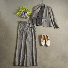 ボッシュ　テーラードジャケット　パンツ　２点セット　ヘリンボーン柄　38 40