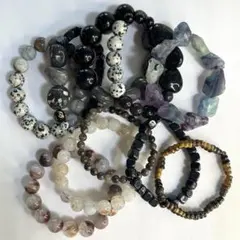 お片付け まとめ売り ブラック 天然石 ハートは人工石