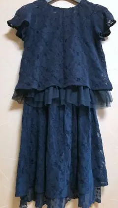 ネイビー　レース　セットアップ140女の子140