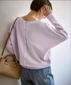 前後2WAYマシュマロパールドルマンニット　ピンク