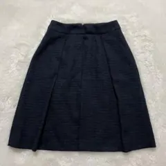 【スカートのみ】ビームスハート ツイード スーツ スカート ネイビー 2