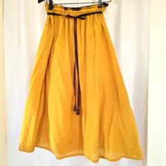 チャイハネ　ロングスカート【マスタード】　薄手　マキシ丈　大きめ　風通し◎　夏のサムネイル