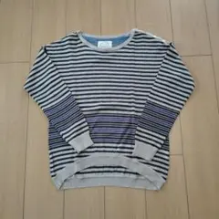 ストライプ ニット 長袖 カジュアル