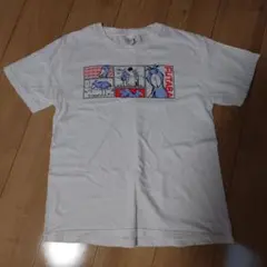 ハシビロコウ コミックプリント Tシャツ M ホワイト
