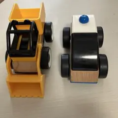 木製おもちゃ 建設車両 パトカー 2台セットのサムネイル