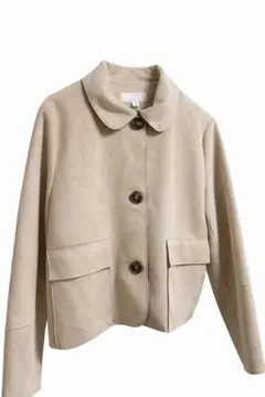 ZARA フェイクスエード ショートジャケットベージュ L