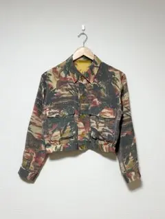 ヴィンテージ 90s NICOLE CLUB 総柄 シアー 短丈ジャケット DC