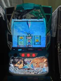 【ゆゆゆ】スマスロ実機 ソードアート・オンライン ボタン バイブスイッチ付 ソードアート・オンライン（SAO）実機 本体 PUSHバイブON・OFF