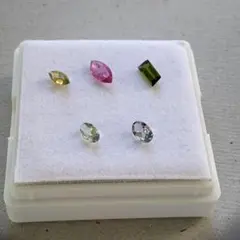 トルマリン　ゾイサイト　天然石　ルース　5個セット