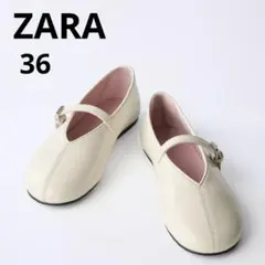 ZARA エナメルバレエシューズ バレエシューズ フラットシューズ 36