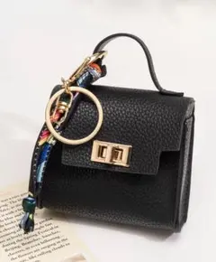 バックチャーム　キーチャーム　小物入れ　ブラック　バック型　キーホルダー　8