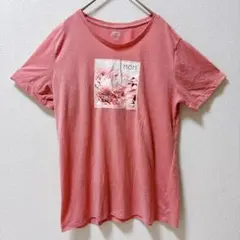 ウェイトゥセレブレイト 半袖Tシャツ クルーネック 花柄 L 桃 綿 普段着のサムネイル
