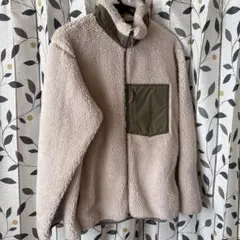 【美品】ベージュ フリースジャケット ボアジャケット UNIQLO