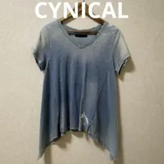 【CYNICAL/シニカル】インディゴ染めVネック半袖Tシャツ •ブルー系•02のサムネイル