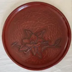 鎌倉彫調折笠菊紋 漆器菓子鉢 24㎝ 鎌倉彫 盆 彫刻 伝統工芸品