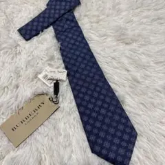 【新品未使用・タグ付き】 BURBERRY ネクタイ　小紋柄 (ブルー系)