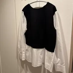 ZARAプリーツデザイン長袖シャツ