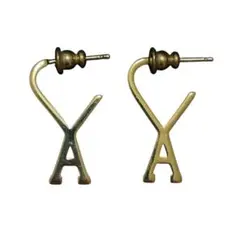 Amin Paris ゴールドピアス Aロゴ 両耳 AMI Alexandre Mattiussi 【BOX付属】AMI PARIS ハート ロゴ