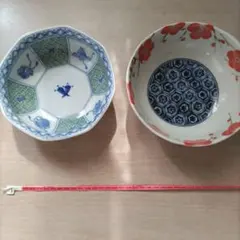 たち吉　八角形ボウルと花柄ボウルセット