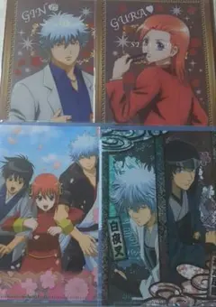 d*7様 銀魂 ジャンボカードダス クリア絵巻 ミニクリアファイル 4枚セット