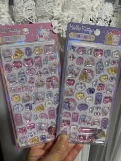 ※土日の特売※☆海外正規品☆ サンリオ キティ ぷくぷく 立体シール　2点セット
