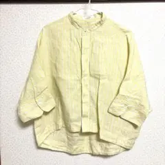 トゥモローランド MACPHEE イエロー ストライプ 七分袖 シャツ