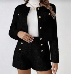 ブラックツイードセットアップ　SHEIN