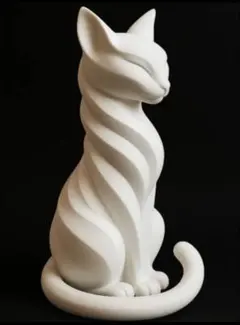 彫刻風　猫のモダンアートオブジェ
