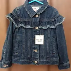 新品！SLAP SLIP フリル付きデニムジャケット 110cm