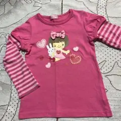 美品♡ミキハウスホットビスケッツ♡重ね着風長袖カットソー♡１１０
