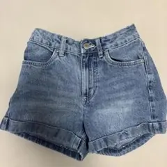 春物♡デニム　140 女の子　通学　ショートパンツ　シンプル　折り返し