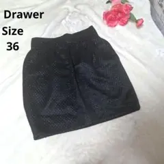 【オシャレ☆Drawer】黒　ラメ入り　ドットスカート　サイズ36のサムネイル
