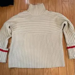 11/30まで出品＊ponpon＊ロールアップ　ライン　ニット