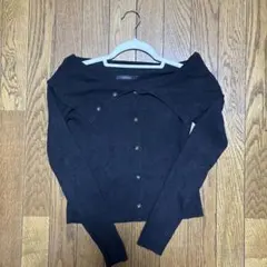 EMODA ブラック リブ編みオフショル