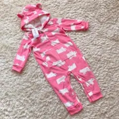 未使用 カーターズ フリース ロンパース 18m 80cm ピンク シロクマ